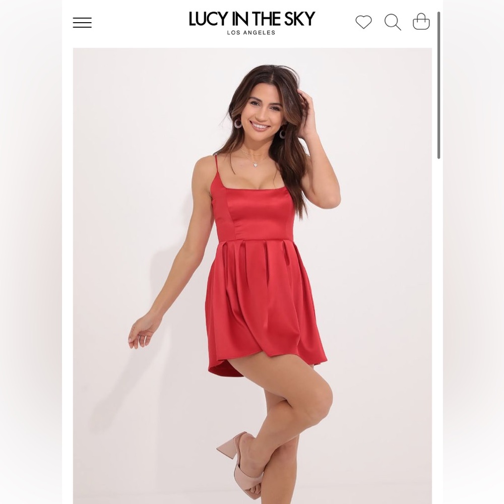 Lucy in the sky : Angeli Pleated Dress in Red